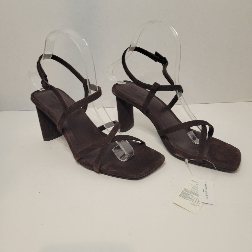 Banana‎ Republic Brown Suede High Heel Strappy Sandal Size 7.5